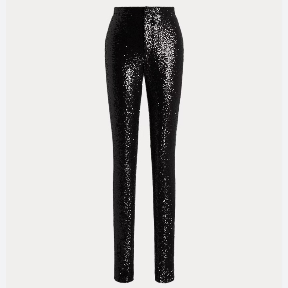 Ralph Lauren purple label Katherine Embellished Black Sequin Pants